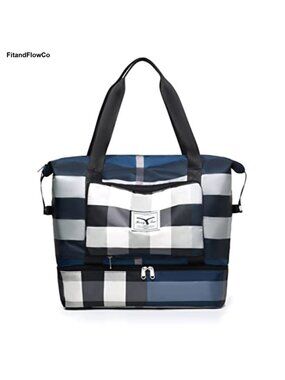 Foldable Waterproof Travel Duffel Bag with Shoe Compartment Carry-On